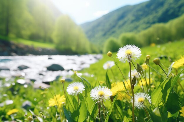 Dandelion w miejskim krajobrazie, fotografia uliczna