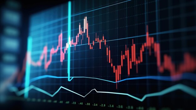 Dane finansowe na monitorze jako koncepcja danych finansowych