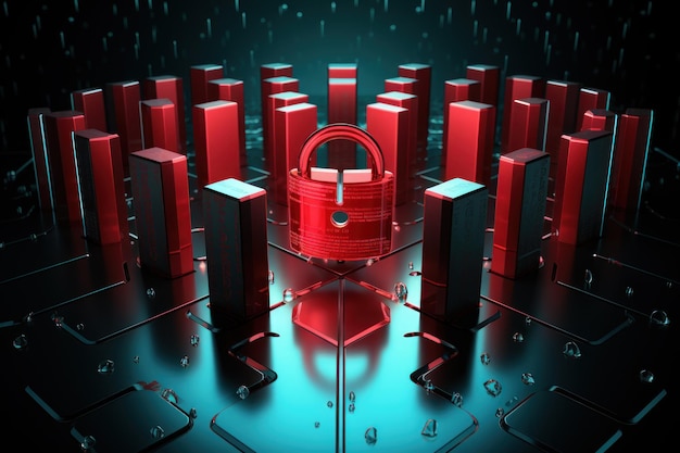 Zdjęcie dane koncepcji cyberbezpieczeństwa zapewniają bezpieczną ochronę informacji projektowych