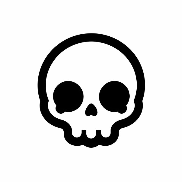 Zdjęcie dark embrace simple black skull icon z białym tłem nieskazitelne szczegóły w 8k hd