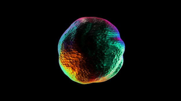 Dark Metallic Sphere Scene z kolorowymi refleksami