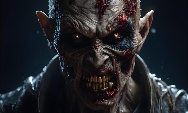 Zdjęcie dark zombie portrait image digital render banner tła strona internetowa horror movie poster halloween