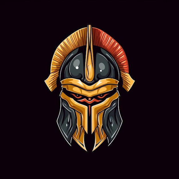 Darmowa boska zbroja Spartan Warrior Fantasy Logo Design Generatywna sztuczna inteligencja