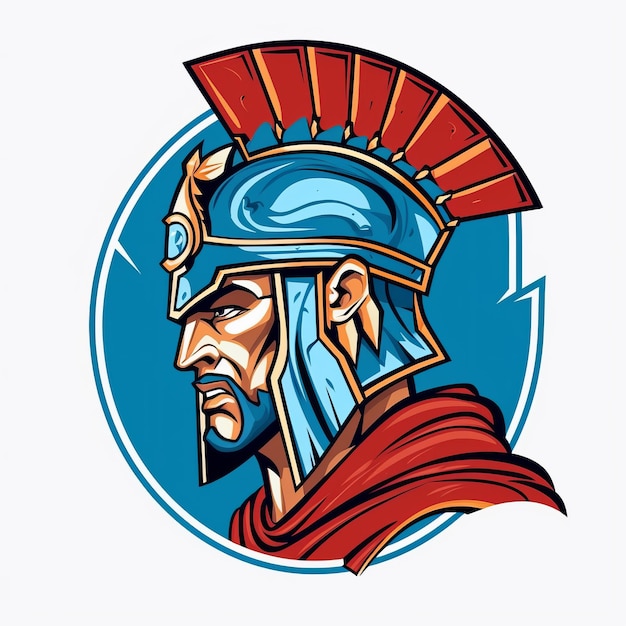 Darmowa boska zbroja Spartan Warrior Fantasy Logo Design Generatywna sztuczna inteligencja