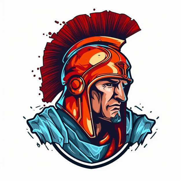 Darmowa boska zbroja Spartan Warrior Fantasy Logo Design Generatywna sztuczna inteligencja