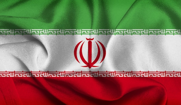 Darmowe zdjęcie flagi Iranu z teksturą tkaniny