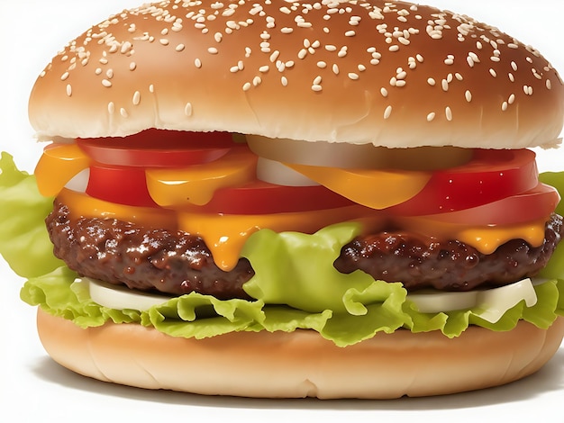 Darmowe zdjęcie hamburger z frytkami i napojem gazowanym generatywnym ai