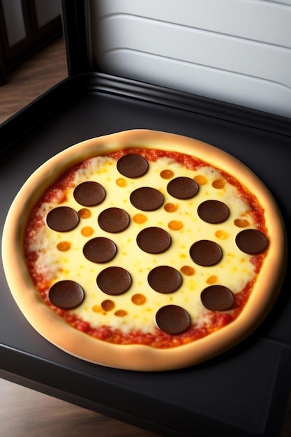 Darmowe zdjęcie jako dobrze wyglądająca pizza pepperoni z kiełbaskami z pieczarek, papryką, oliwą
