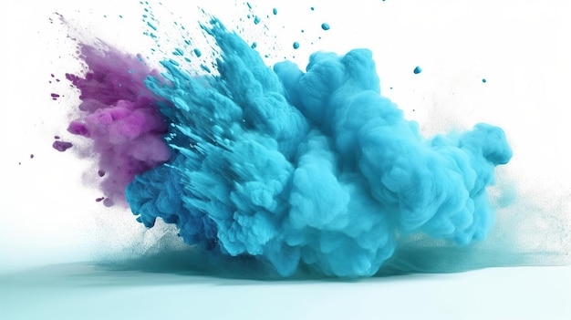 Darmowe zdjęcie niebieski cyjan holi farba kolor proszek festiwal eksplozja ai generowany imageAI Generative AI