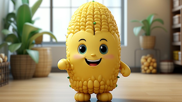 darmowe zdjęcie projektu kukurydzy z kreskówek renderowanych w 3D