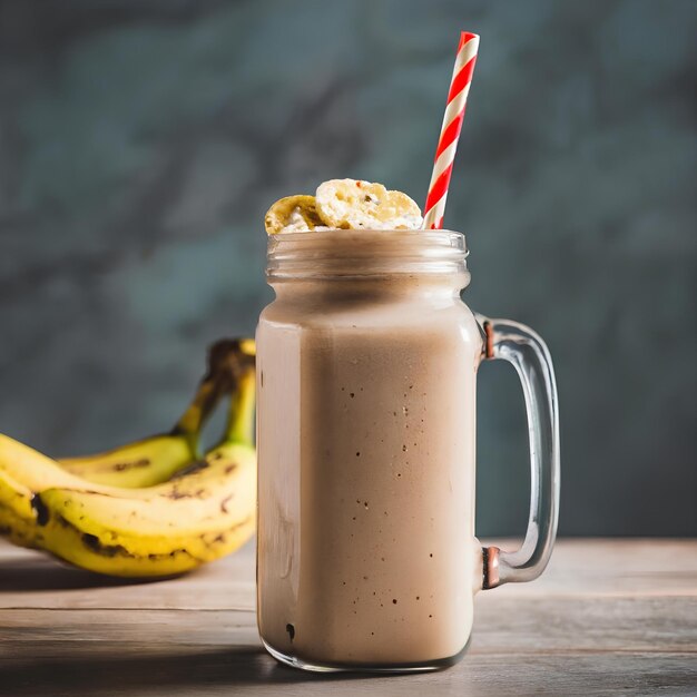 Darmowe zdjęcie pyszny bananowy smoothie i shake