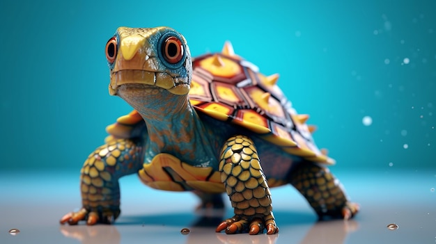 darmowe zdjęcie renderowanego w 3D projektu żółwia