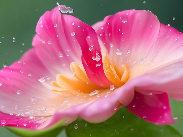Darmowe Zdjęcie Świeżość I Piękno W Naturze Mokry Zroszony Płatek Kwiatu Wygenerowany Przez AI