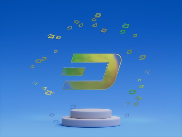 Dash Crypto Podium Platforma Abstrakcyjna Minimalna Prezentacja Ilustracja 3d