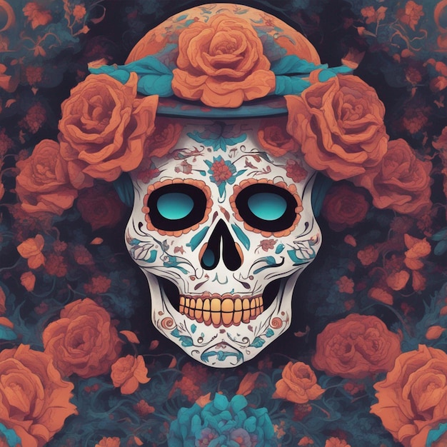 Day of the Dead Fantasy Ilustracja z generatorem sztucznej inteligencji