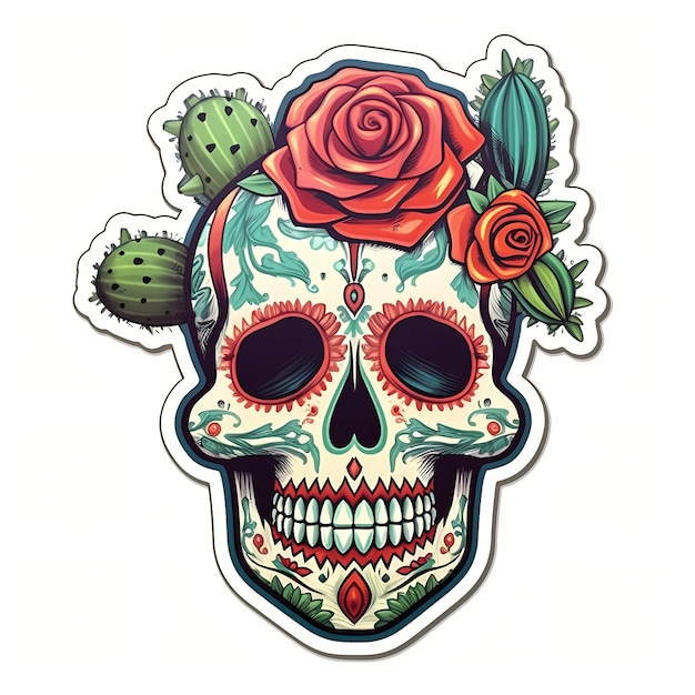 Zdjęcie day of the dead ilustracja czaszki generacyjna sztuczna inteligencja