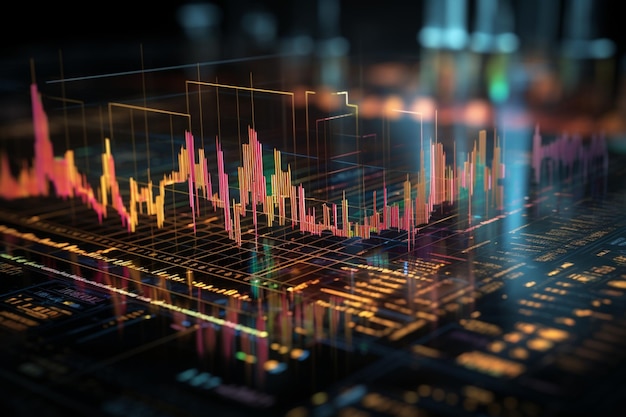 Decyzje inwestycyjne i handlowe opierają się na dynamicznym wykresie giełdowym