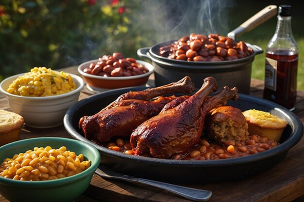 Default_A_BBQ_feast_featuring_smoked_turkey_legs_cornbread_muf_2 3jpg