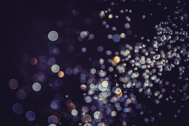 Defocus Bokeh Połysku Złota Rocznik Zaświeca Ciemnego Tło