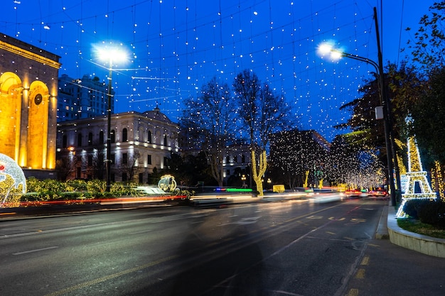 Dekoracja bożonarodzeniowa w centrum Tbilisi Gruzja