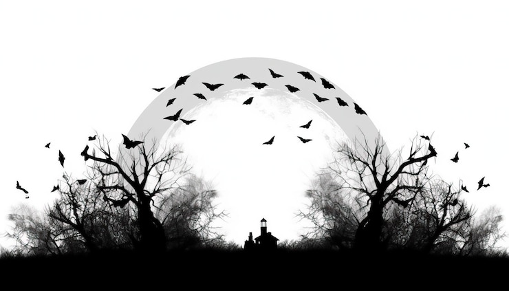 Zdjęcie dekoracja halloween clipart na izolowanym białym tle