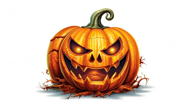 Dekoracja halloween clipart na izolowanym białym tle