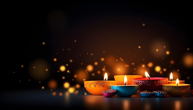 Dekoracja lamp olejowych w szczęśliwym festiwalu Diwali