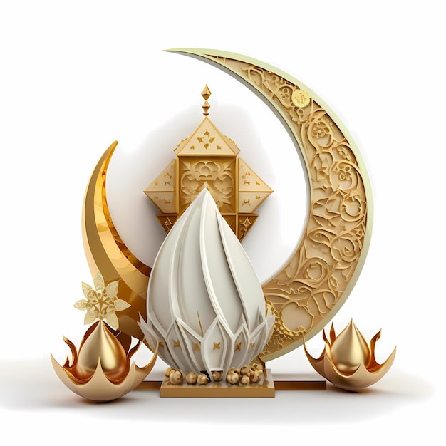 Dekoracja Ramadhan Kareem, ilustracja 3D