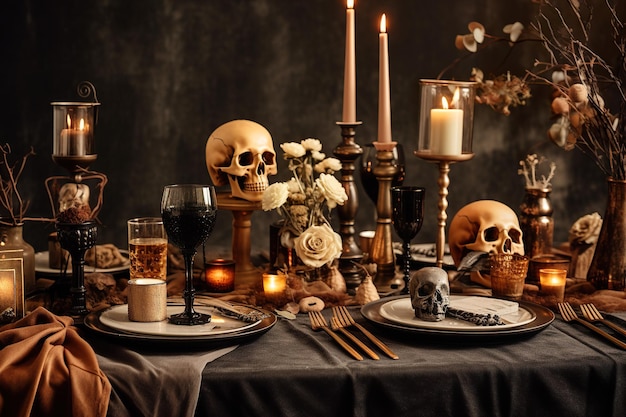Dekoracja stołu na Halloween Generatywna sztuczna inteligencja
