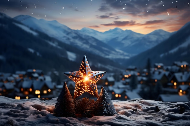 Zdjęcie dekoracje choinki święty mikołaj z prezentami śnieżak w śniegu bożonarodzeniowe pudełka z prezentami