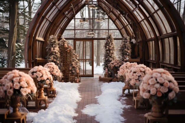 dekoracje sali weselnej w zimowe inspiracje