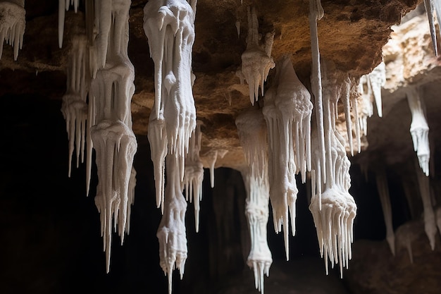 Dekoracje stalaktytowe zwisające z dachu