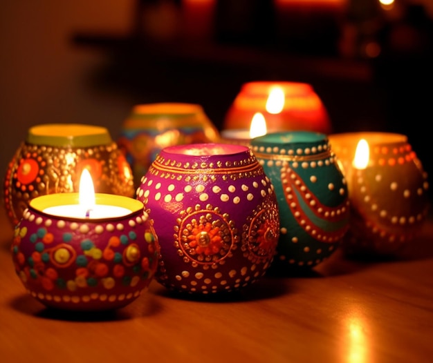 Dekoracje świec Diwali