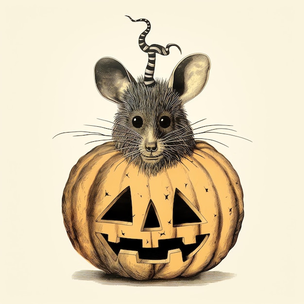 Dekoracje szczurów Vintage Horror Halloween papier cyfrowy do scrapbookingu