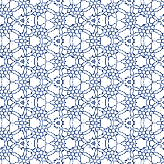 Dekoracyjne kolorowe płytki ceramiczne azulejo Wektor wzór akwarela Nowoczesny design Niebieski ludowy ornament etniczny do druku sieci web tło tekstura powierzchni ręczniki poduszki tapety
