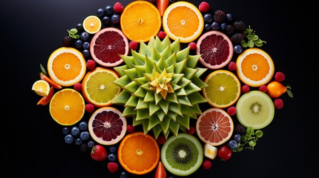 Dekoracyjne krojenie owoców i owoców cytrusowych