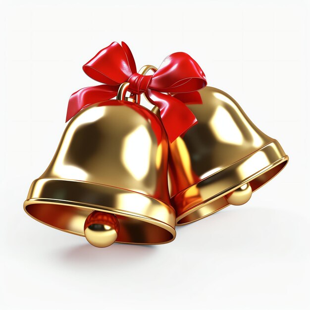 Dekoracyjne ozdoby bożonarodzeniowe z świątecznymi złotymi dzwonkami lub dzwonkami bożonarodzeniowymi