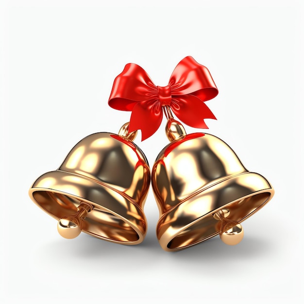 Zdjęcie dekoracyjne ozdoby bożonarodzeniowe z świątecznymi złotymi dzwonkami lub dzwonkami bożonarodzeniowymi
