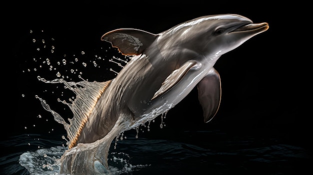 Delfiny skaczące z wody