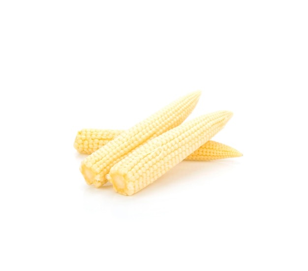 Delicious baby corn, odizolowane na białej przestrzeni