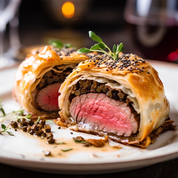 Delicious Beef Wellington Fine dining meal cuisine food food photography