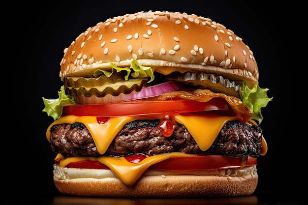 Delicious hamburger zdjęcia generatywne ai