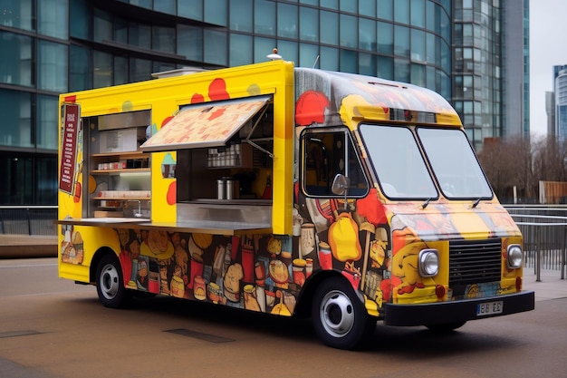 Delightful Street Eats Food Truck do pikantnych porcji AI