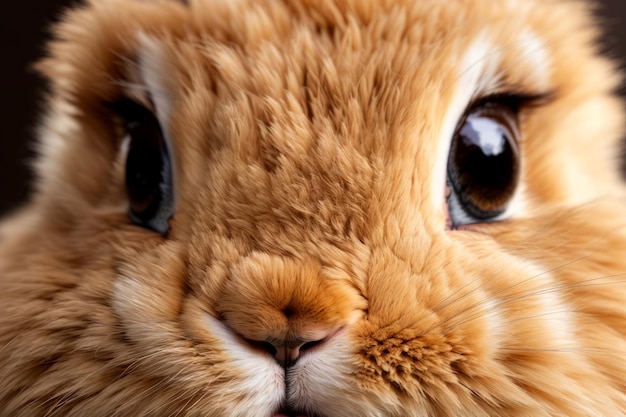 Delikatnie oświetlony urok królika Zbliżenie puszystego futra i wyrazistych oczu, które przyciągają twoją uwagę