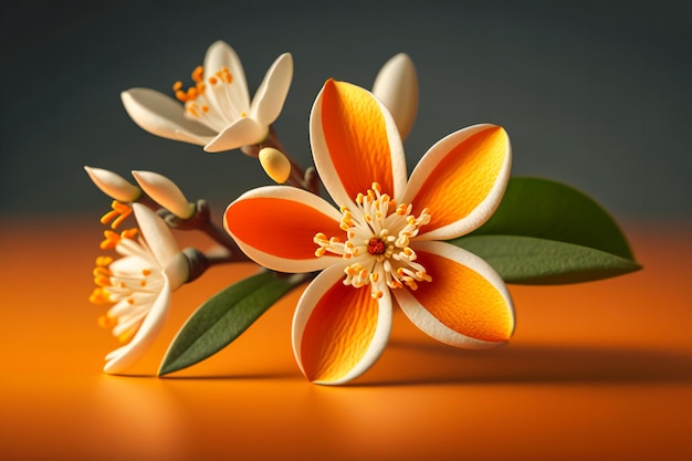 Delikatny kwiat pomarańczy z delikatnymi białymi akcentami
