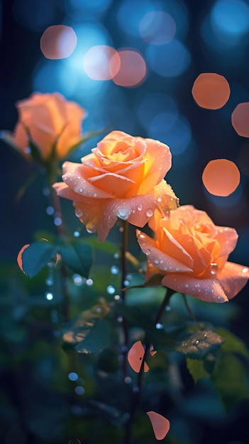 Delikatny kwiat w zielonym ogrodzie Makrofotografia kolorowej kwitnącej róży