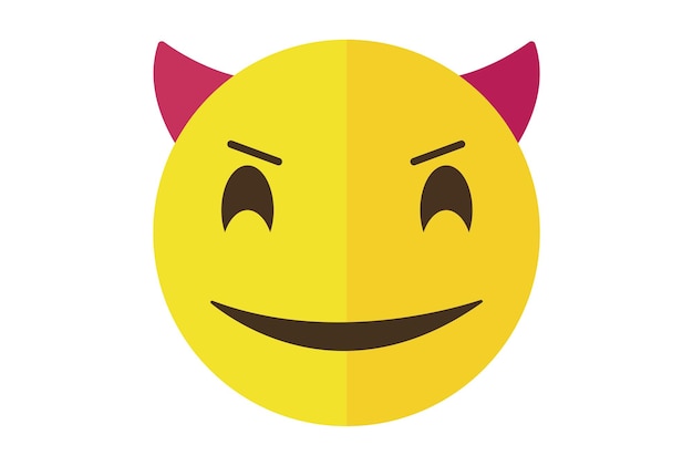 Demon kolorowy ikona emote Emoji symbol żółty znak emotikonu sztuki