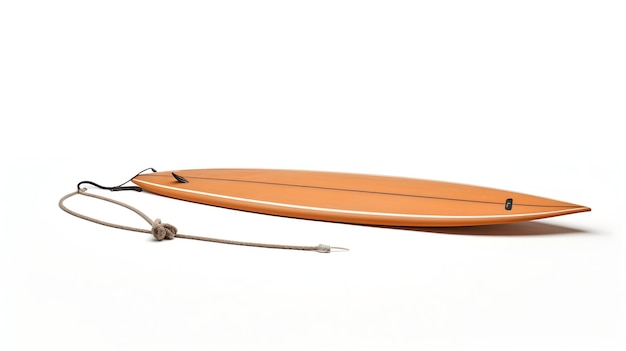 Zdjęcie deska do surfowania i smycz na piaszczystej plaży