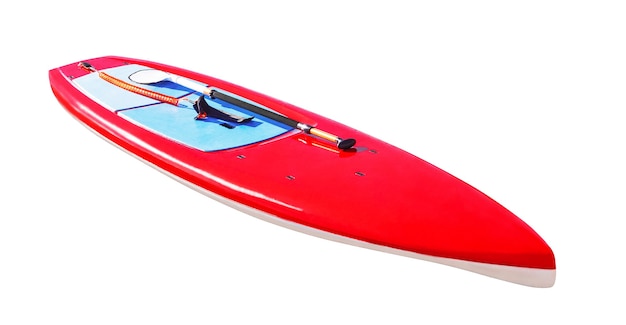 Deska surfingowa do paddleboardingu na białym tle na białej powierzchni