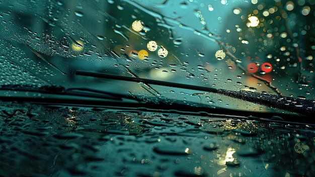 Zdjęcie deszcz z wycieraczek przedniej szyby samochodu